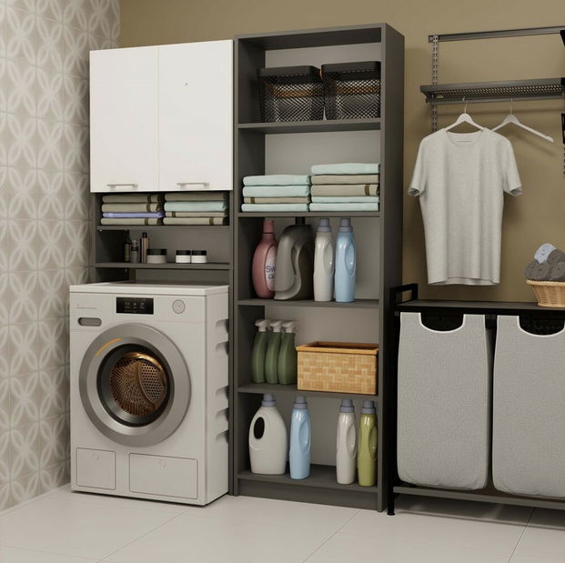 Skříňka nad pračku Perdieron 1 (antracit + bílá)