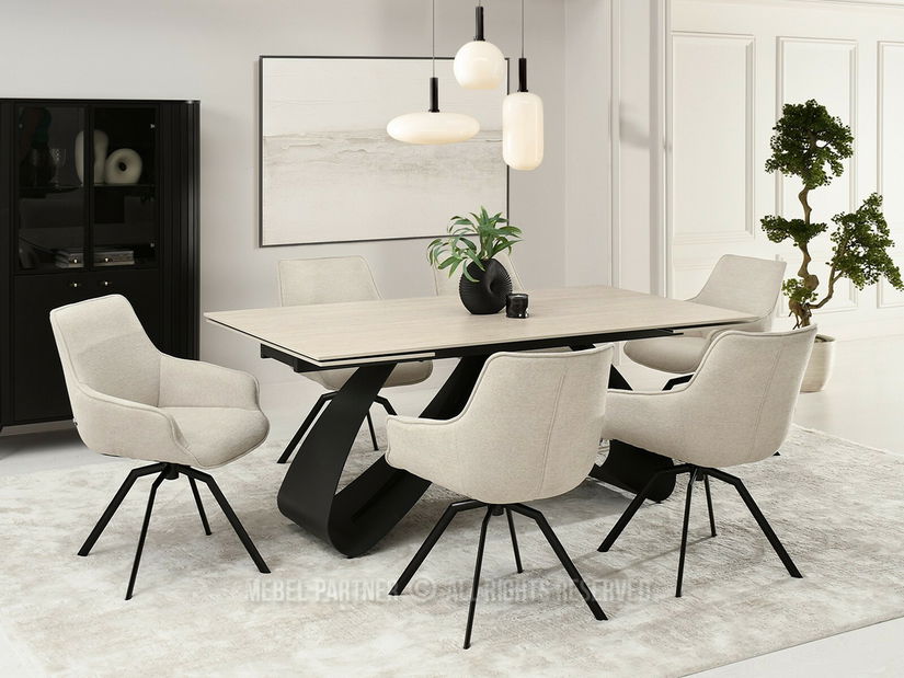 Jídelní židle Lowie (béžová + černá)