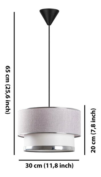 Stropní svítidlo Mesagrande 2 (světle šedá + stříbrná)