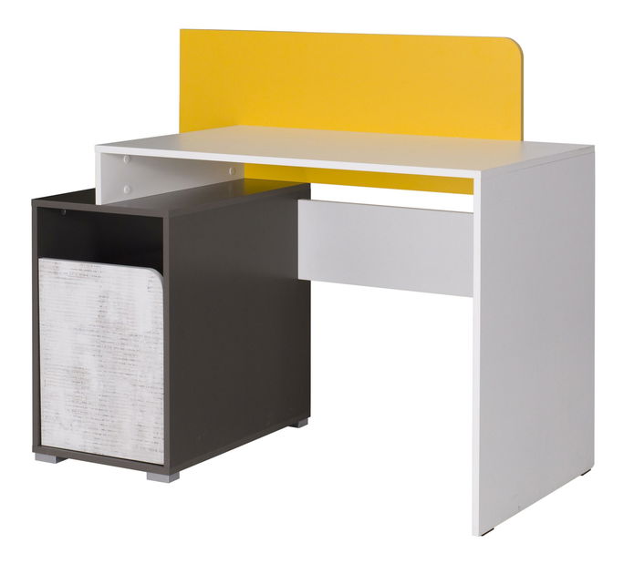PC stolek Bryn B8 (bílá + grafitová + žlutá) *výprodej