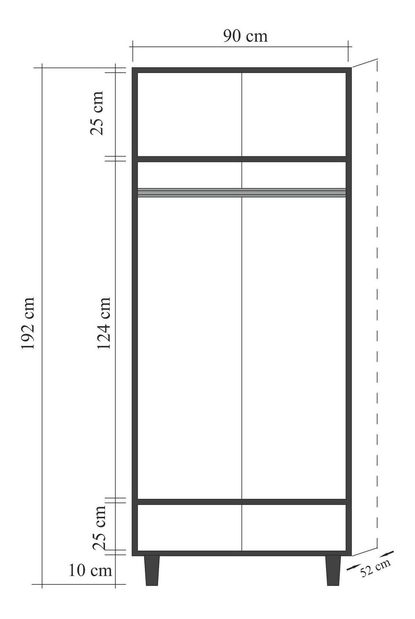 Šatní skříň Lydie 974 (dub sonoma)