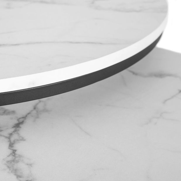 Set 2 konferenčních stolků Delito Max (mramor bílý + černá)