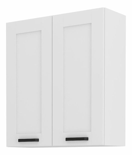 Horní dvoudveřová kuchyňská skříňka Lucid 80 G 90 2F (bílá + bílá)