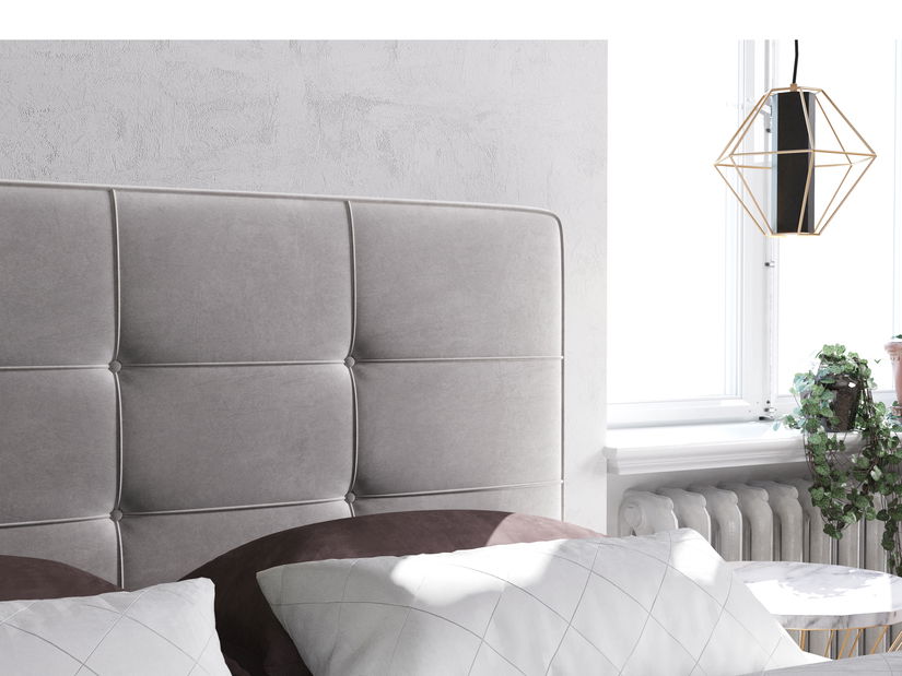 Boxspring postel 140 cm Loty (světle šedá) (s úložným prostorem)