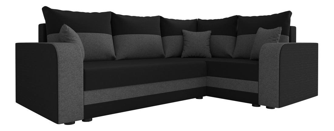 Rohová sedací souprava Harmony Plus (černá + šedá) (P)