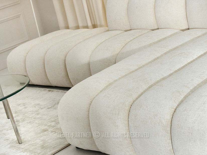 Rohová sedačka Organice (krémová + černá)