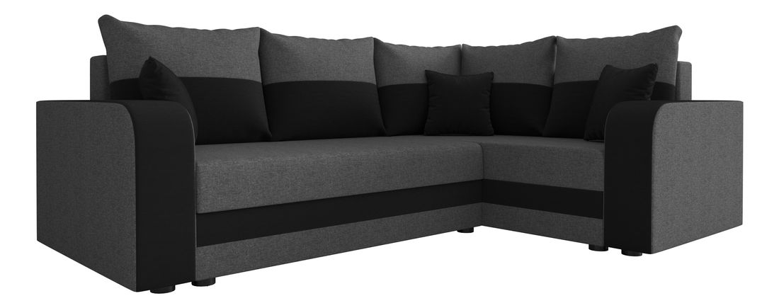 Rohová sedací souprava Harmony Plus (šedá + černá) (P)