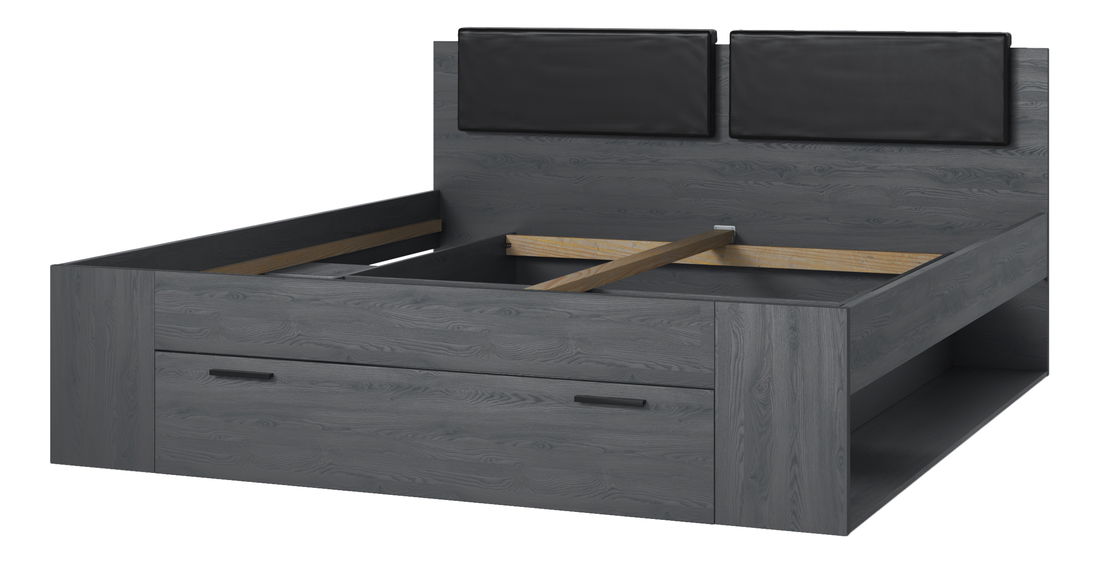 Manželská postel 180 cm Afrodita Typ 52 (s úl. prostorem) (dub karbonový)
