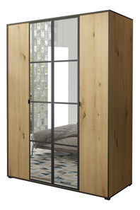 Šatní skříň 150 cm Oklahoma 1 (dub artisan + černá)