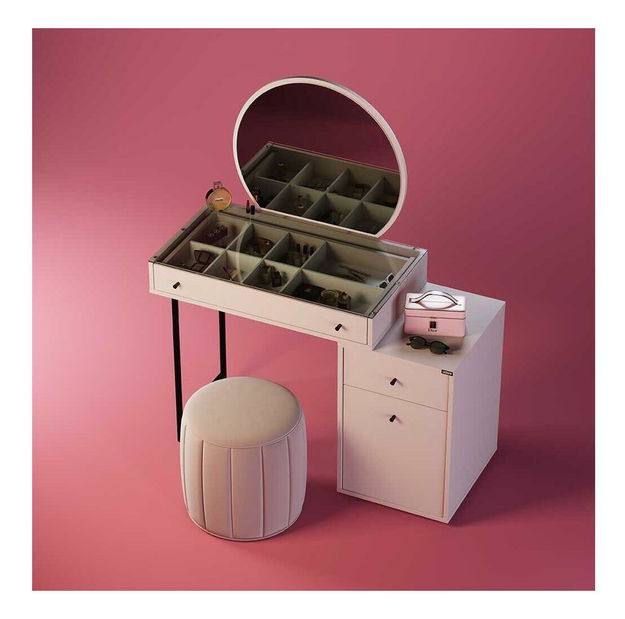 Toaletní stolek Trinity 3 (bílá) (se zrcadlem)