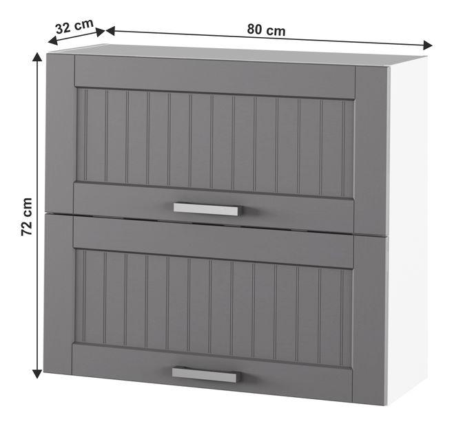 Horní kuchyňská skříňka Janne Typ 12 (tmavě šedá + bílá)