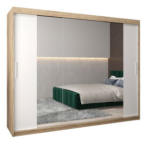 Šatní skříň 250 cm Toki 2 (Dub sonoma + Bílá matná)