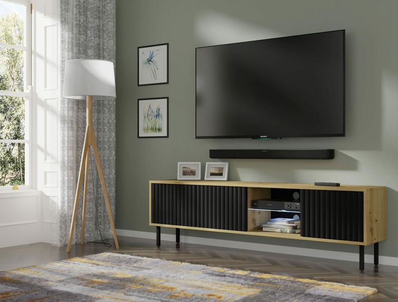 TV skříňka/stolek Mitra 156 (dub artisan + černá)
