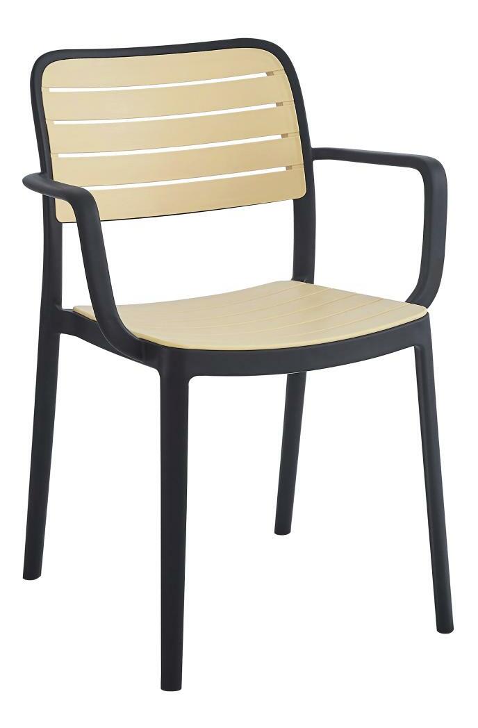 Zahradní židle Kartos 2 (černá + béžová)
