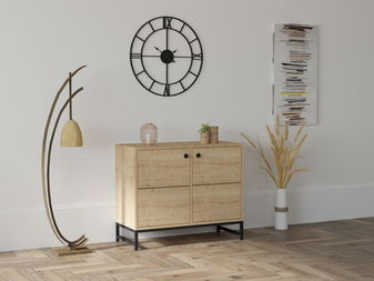 Skříňka Sunalo 2 (dub safírový + černá)