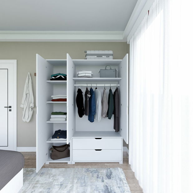 Šatní skříň Durum (bílá)