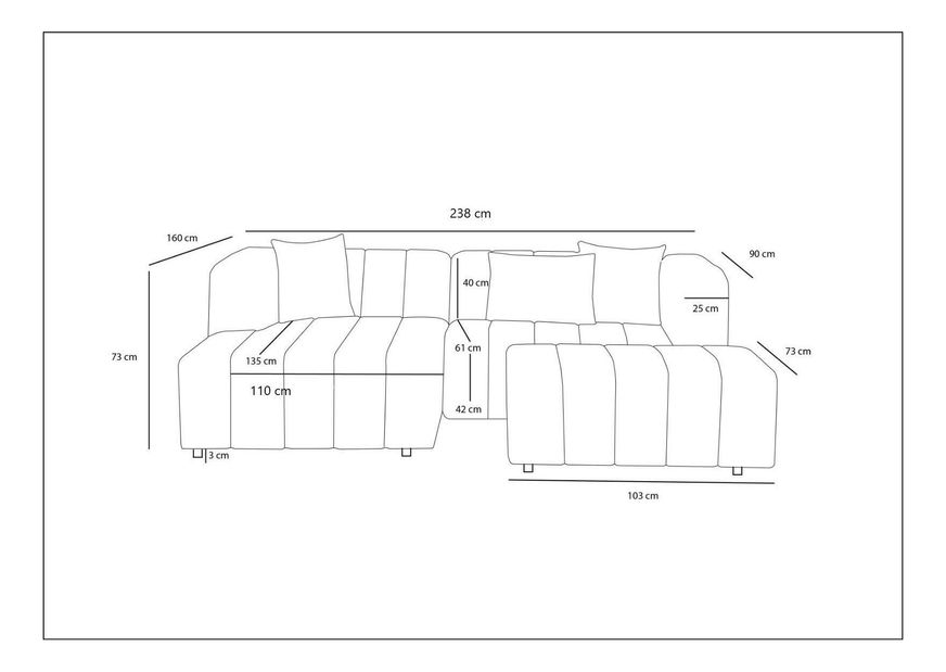 Rohová sedačka Beyzometta (P) (krémová)