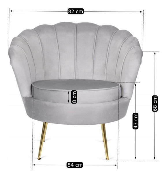 Křeslo Acuerdo (šedá)