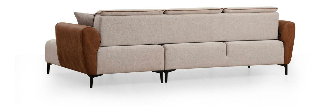 Rohová sedačka Aronaso (P) (béžová + skořicová)