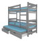 Patrová dětská postel 180x75 cm Karin (s roštem a matrací) (šedá)