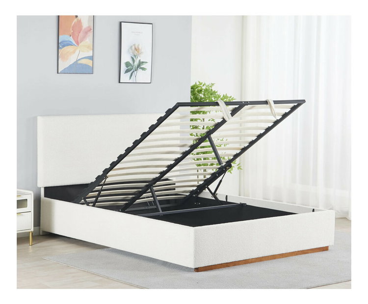 Postel s roštem a úložným prostorem 160x200 Nuvoa (bílá)
