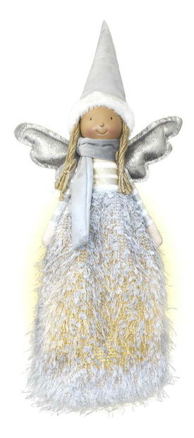 Látkový anděl se svítící sukýnkou RXL 475 (šedá)