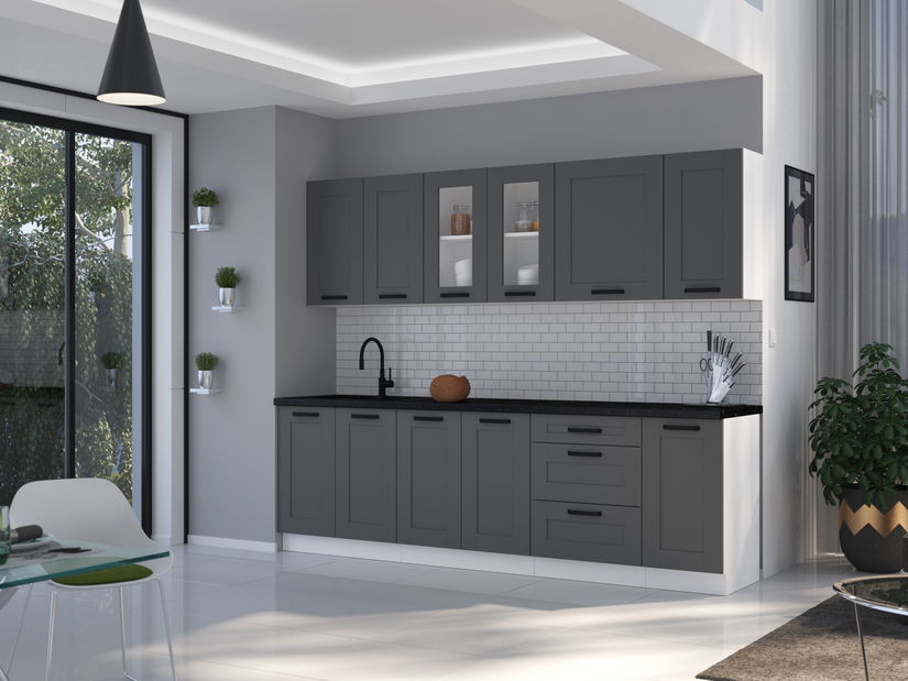 Dolní kuchyňská skříňka pod dřez Lucid 50 ZL 1F BB (dustgrey + bílá)