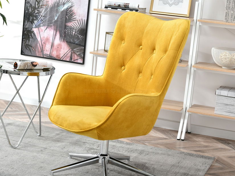 Křeslo Truni (žlutá + chromová)