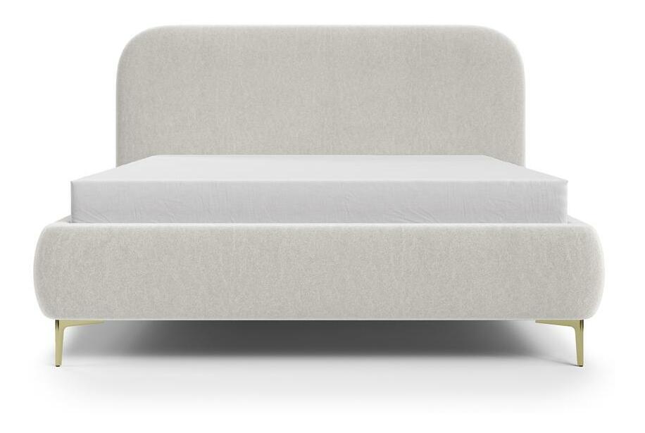 Manželská postel 160 cm Mononoke 160 (s roštem) (bílá + zlatá)