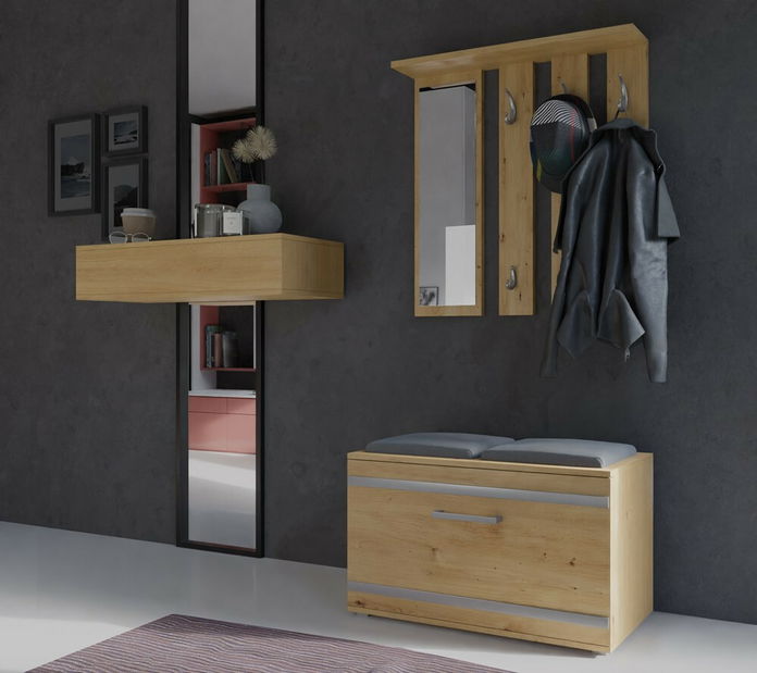 Předsíňová sestava Oasis 1 (dub artisan) (se zrcadlem)