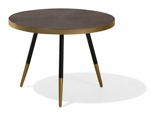 Konferenční stolek Renola (tmavé dřevo) (zlaté nohy) *výprodej