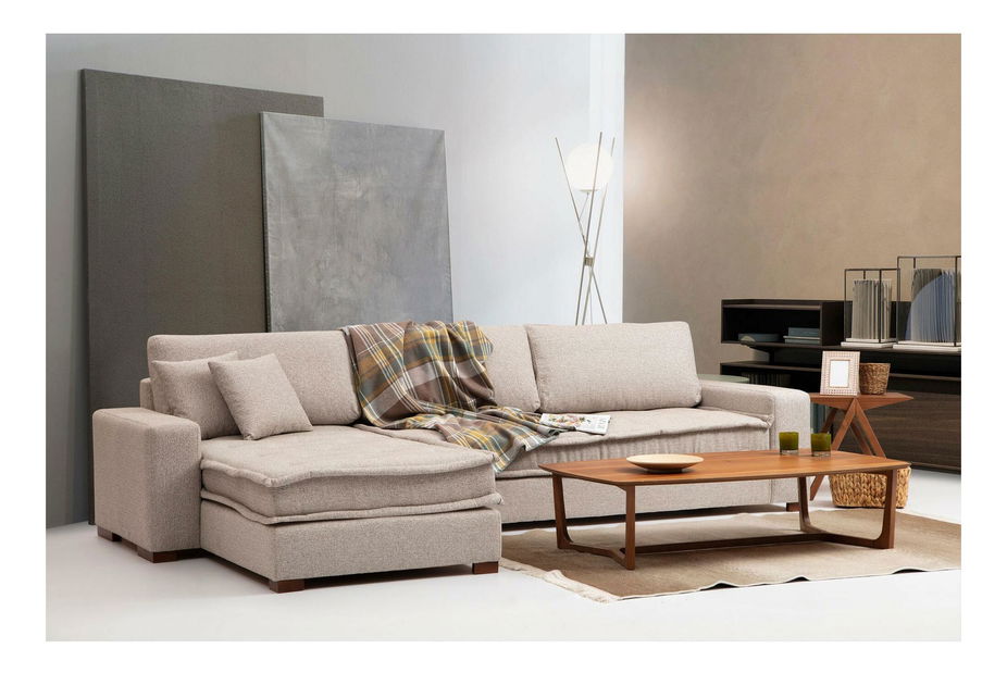 Rohová sedačka Lenusena (L) (pískově béžová)