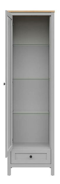 Vitrína BRW Salga 8 (arktická šedá + dub artisan)