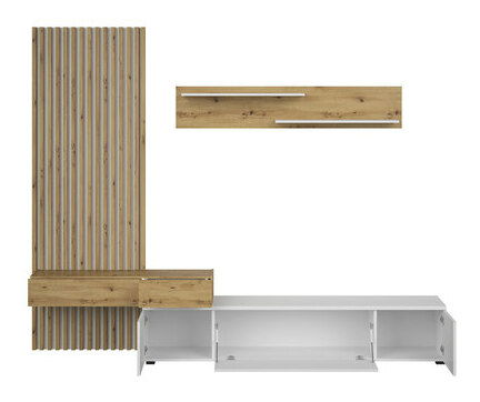 Obývací stěna Sewota Plus (černá + dub artisan)