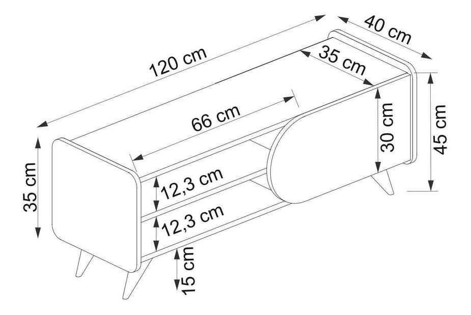 TV stolek/skříňka Kakulu 2 (dub safírový + bílá)