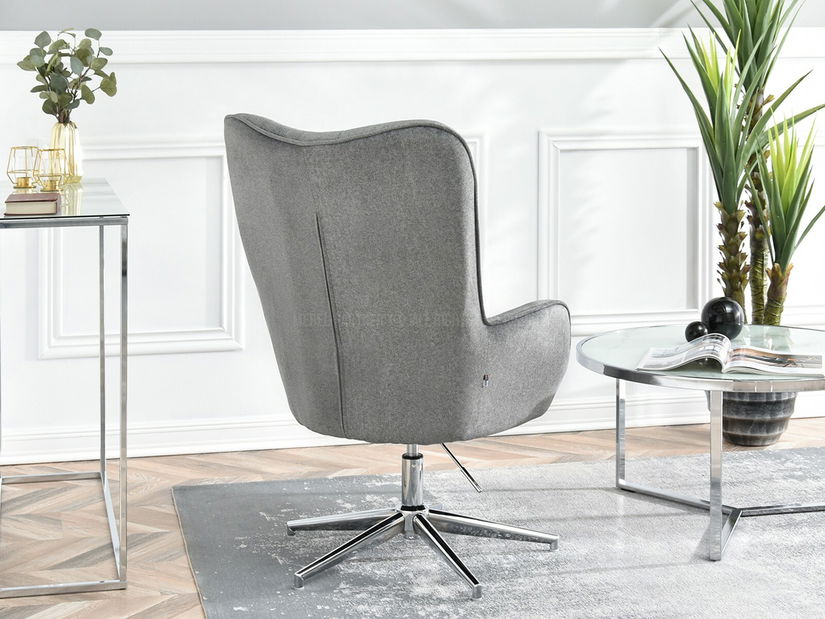 Křeslo Truni (šedá + chromová)