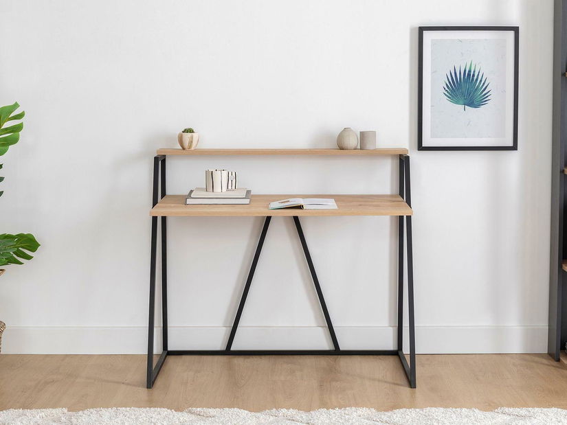 Psací stůl Nidupe 4 (dub safírový + černá)