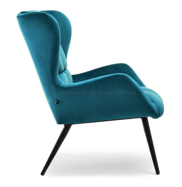 Křeslo Kikino (tyrkysová + černá)