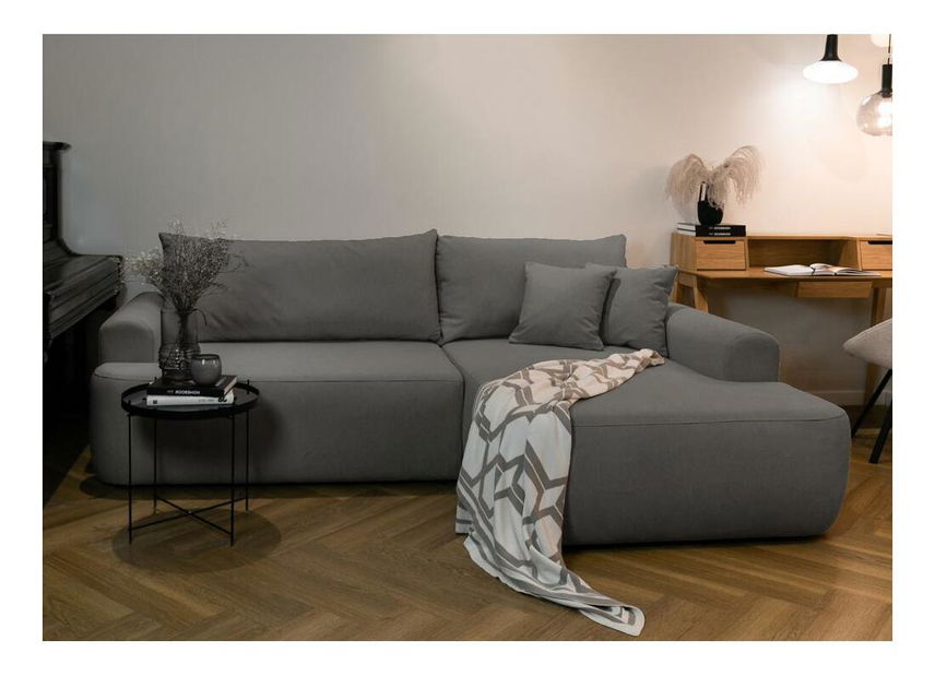 Rohová sedací souprava Olivo I (P) (šedočerná světlejší + černá)