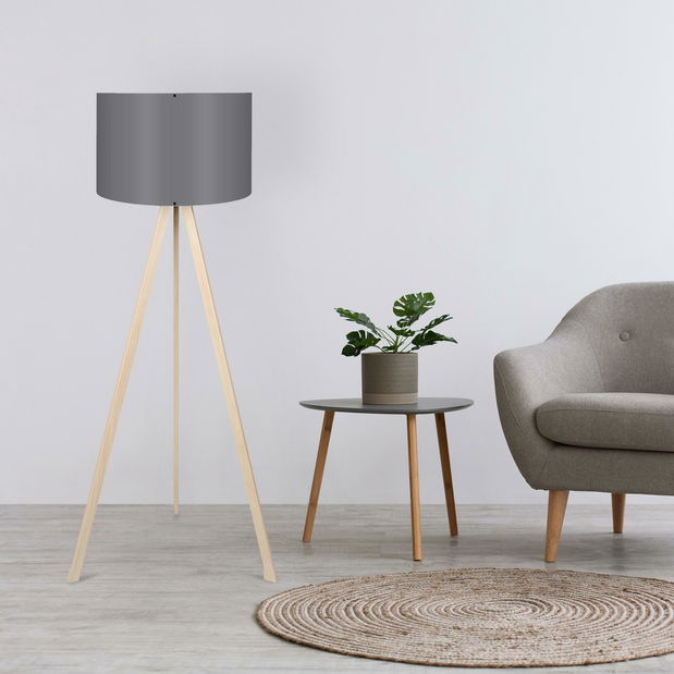 Stojanová lampa Amorekko 1 (šedá + dub)