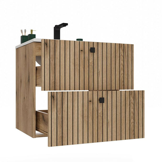 Skříňka pod umyvadlo Terca 1 60 (dub evoke) (s umyvadlem)