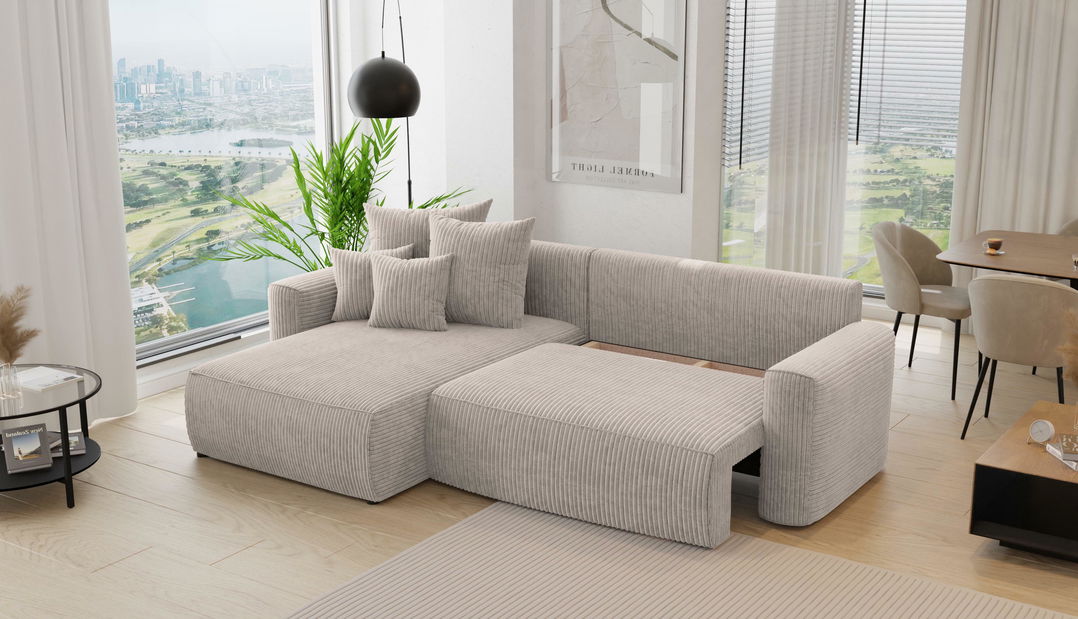 Rohová sedačka Baria (L) (světlohnědá)