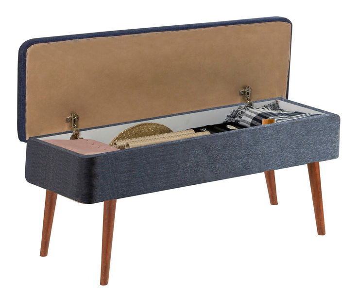 Jídelní set Vlasta 1 (ořech + tmavě modrá) (pro 4 osoby)