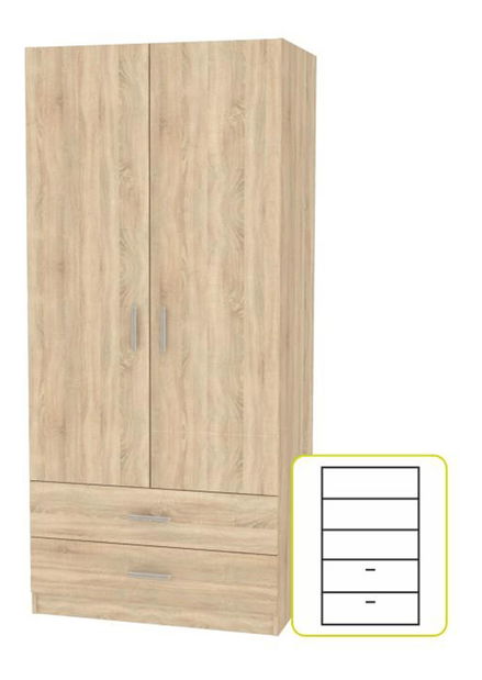 Šatní skříň Izetta Typ 5 (dub sonoma)