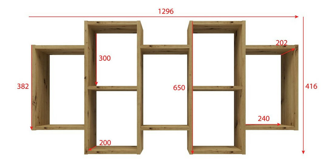 Nástěnná police Batiscafo 1 (dub artisan)