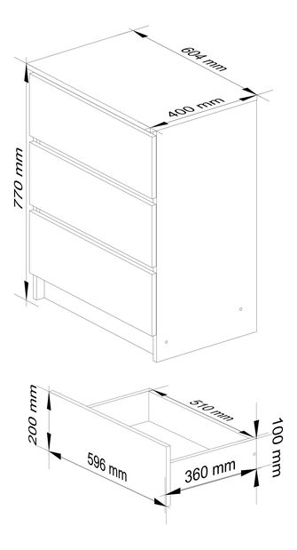 Komoda Kalista II (lesk bílý)