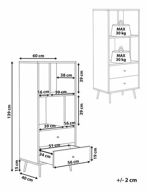 Regál RIMEN (tmavé dřevo + šedá)