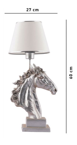 Stolní lampa Horsalosso 1 (bílá + stříbrná)
