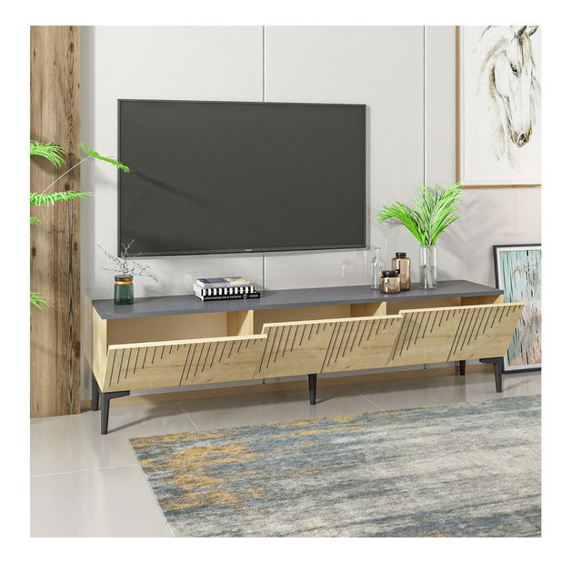 TV stolek/skříňka Kebati 3 (dub safírový + antracit)