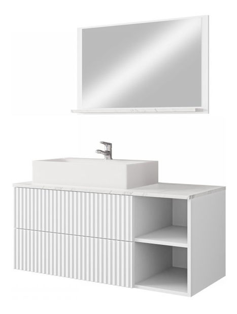 Koupelnová sestava Kiago I (bílá + bianco mramor)